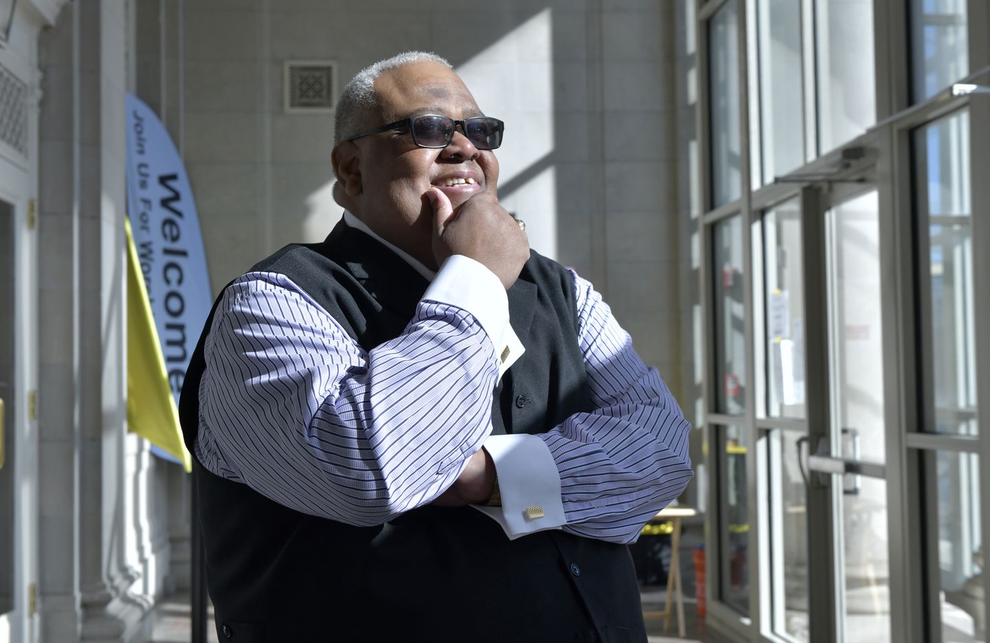 Rev. Lloyd in the Narthex