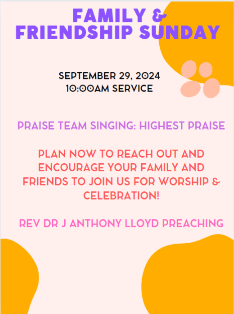 GFCC's Family & Friendship Sunday Event