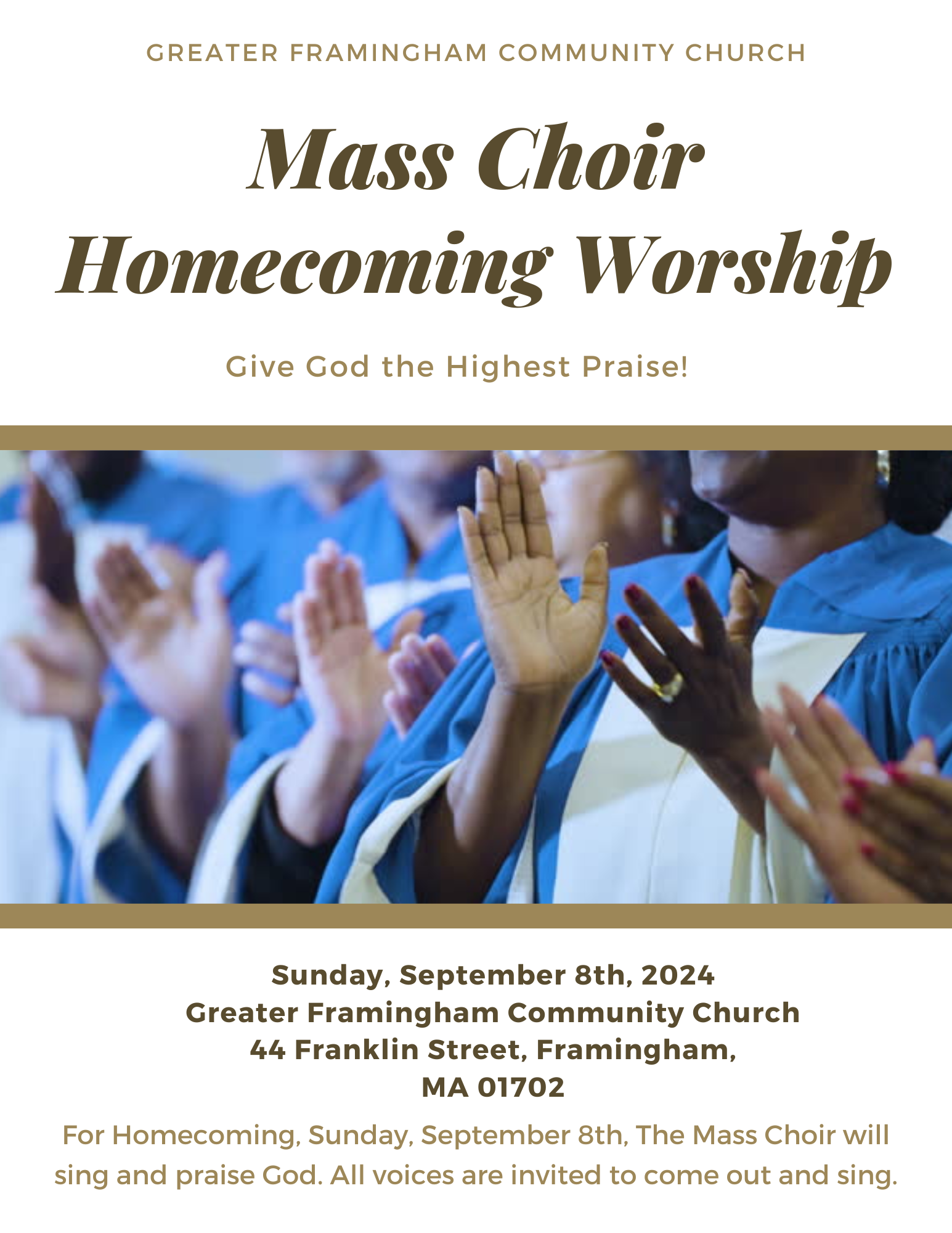 Mass Choir Homecoming Worship