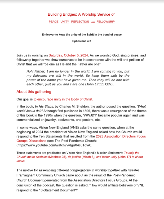 Building Bridges Event Description 1 of 2