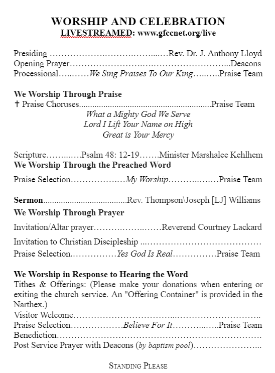 Order of Service