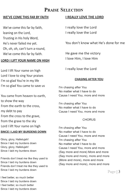 Praise Selection 1 of 2