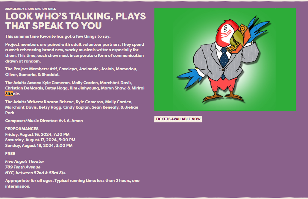 Look Who's Talking, Plays That Speak To You