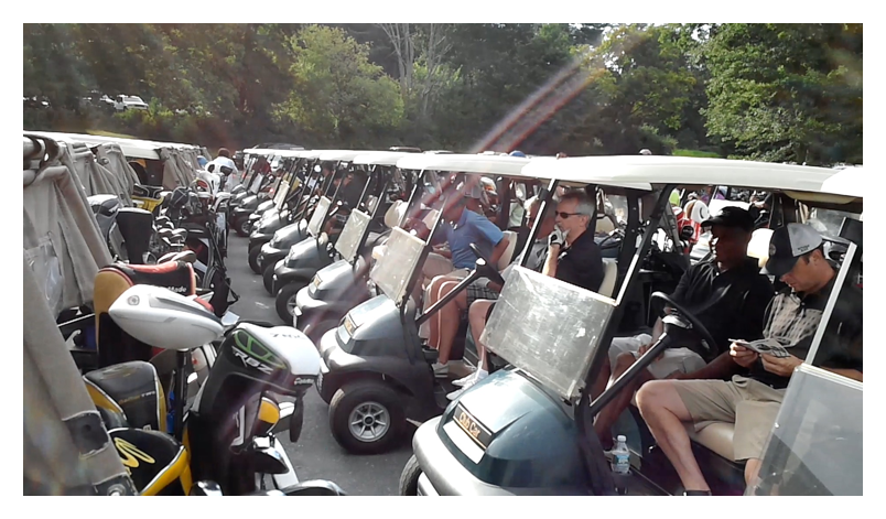 Golf carts waiting for a shotgun start!